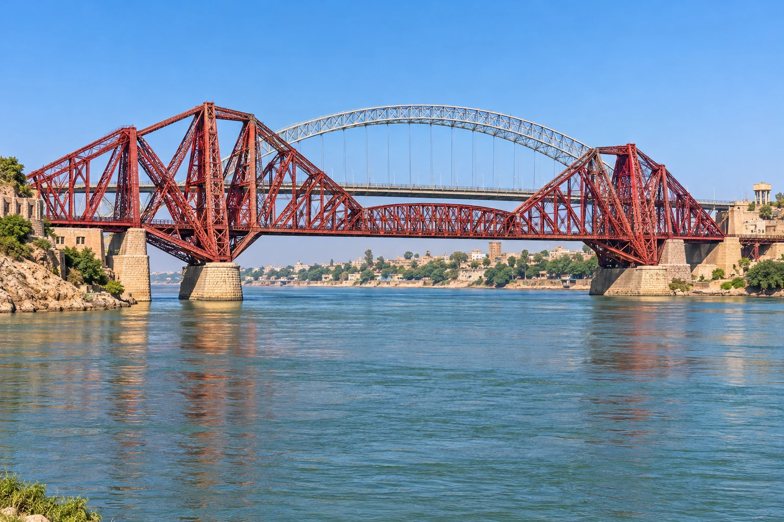 Lansdowne Bridge, Sukkur — landmark illustration